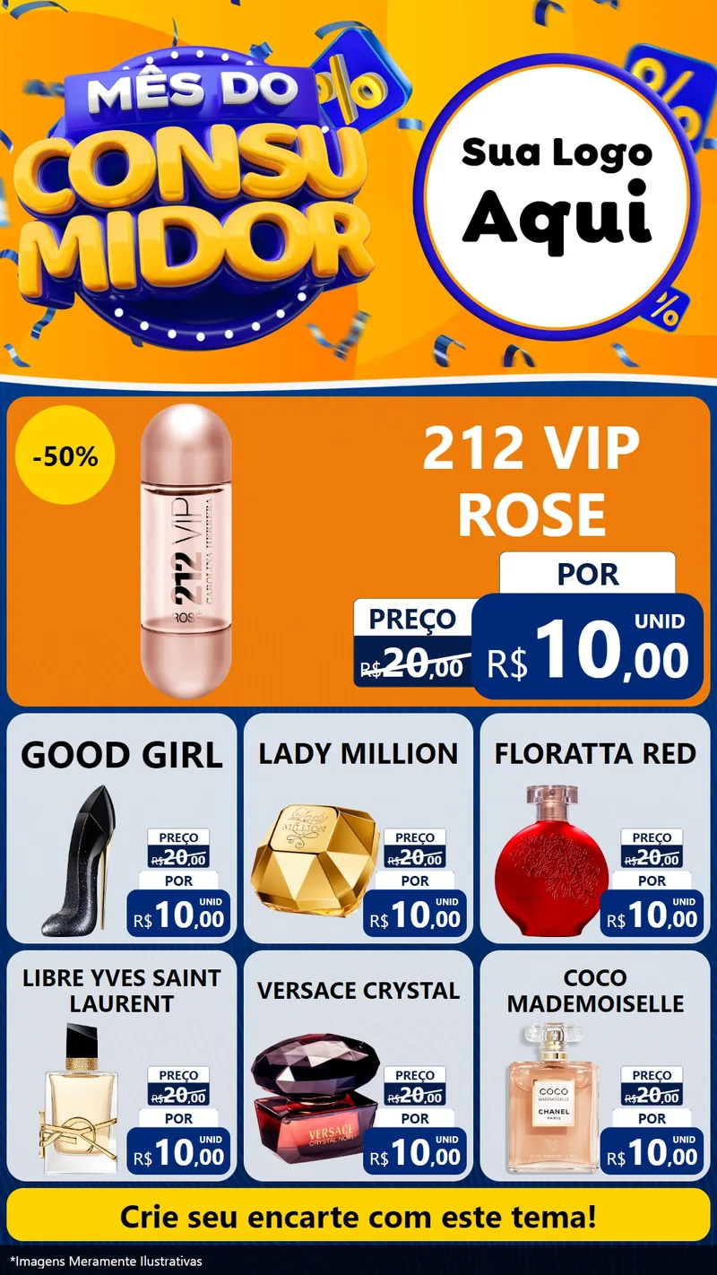 Modelo de Rede Social para Stories com o tema Mês do Consumidor para Perfumes