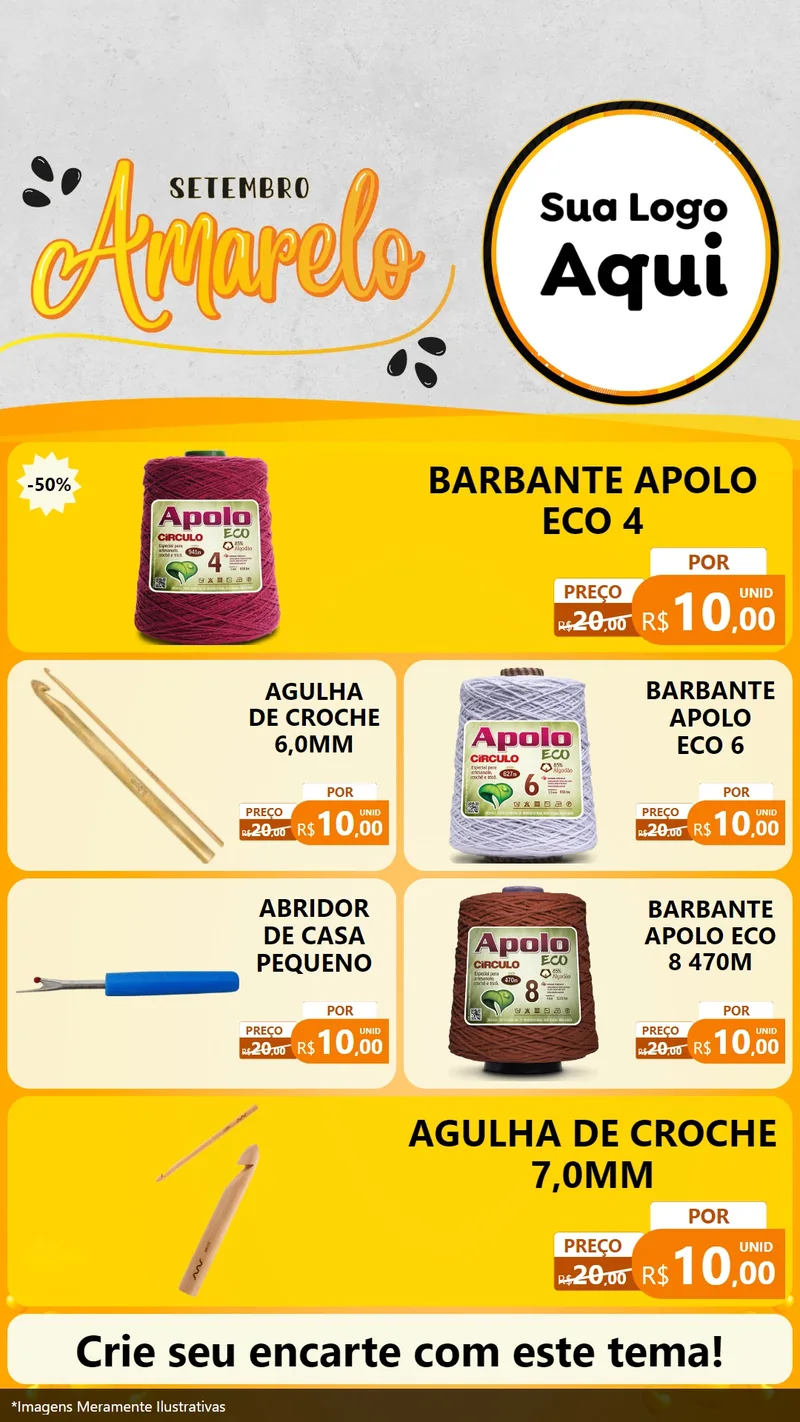 Modelo de TV para TV Vertical com o tema Setembro Amarelo para Armarinho e Aviamentos