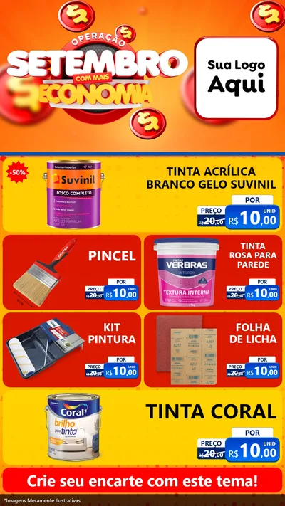 Modelo de TV para TV Vertical com o tema Operação Setembro Com Muita Economia para Tintas e Ferramentas