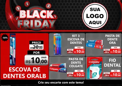 Modelo de Encarte para Encarte A4 Horizontal com o tema Black Friday para Higiene Pessoal