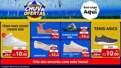 Modelo de TV para TV Horizontal com o tema Chuva de Ofertas para Calçados