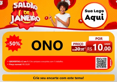 Modelo de Cartaz para Cartaz A4 Horizontal com o tema Saldão de Janeiro para Óticas