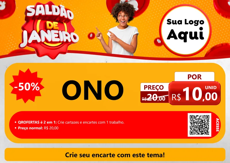 Modelo de Cartaz para Cartaz A4 Horizontal com o tema Saldão de Janeiro para Óticas