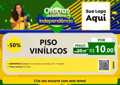 Modelo de Cartaz para Cartaz A4 Horizontal com o tema Ofertas da Semana da Independência para Material para Construção