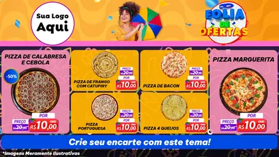 Modelo de TV para TV Horizontal com o tema Folia de Ofertas para Pizzaria