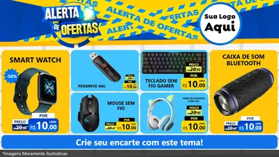 Modelo de TV para TV Horizontal com o tema Alerta de Ofertas para Informática