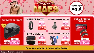 Modelo de TV para TV Horizontal com o tema Especial Dia Das Mães para Moto peças