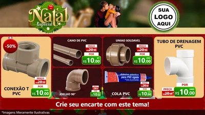 Modelo de TV para TV Horizontal com o tema Natal Especial para Tubos e conexões