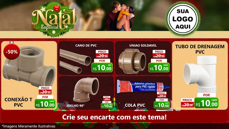Modelo de TV para TV Horizontal com o tema Natal Especial para Tubos e conexões