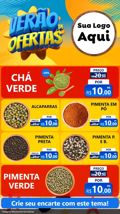 Modelo de TV para TV Vertical com o tema Verão de Ofertas para Produtos Naturais