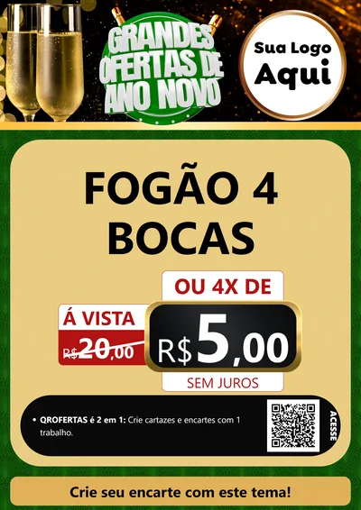 Modelo de Cartaz para Cartaz A4 Vertical com o tema Grandes Ofertas de Ano Novo para Móveis e Eletro