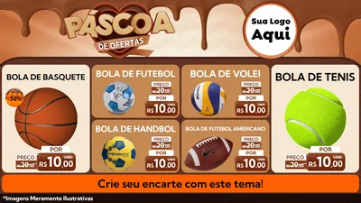 Modelo de TV para TV Horizontal com o tema Páscoa de Ofertas para Artigos Esportivos