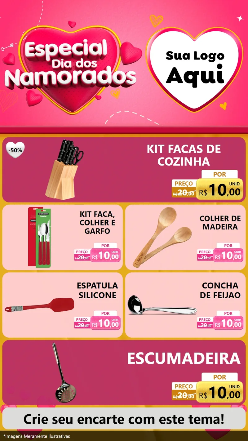 Modelo de TV para TV Vertical com o tema Especial Dia dos Namorados para Utilidades Domésticas