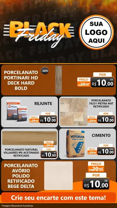 Modelo de TV para TV Vertical com o tema Black Friday para Pisos e revestimentos