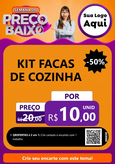 Modelo de Cartaz para Cartaz A4 Vertical com o tema Semana do Preço Baixo para Utilidades Domésticas