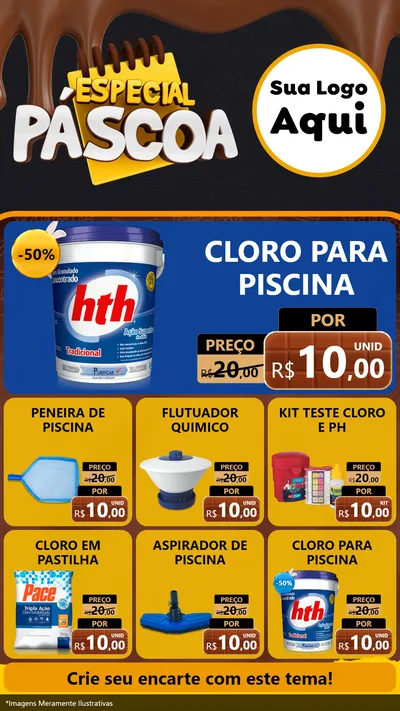 Modelo de Rede Social para Stories com o tema Especial Páscoa para Produtos para Piscina