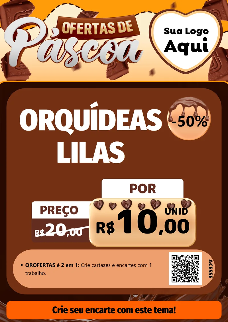 Modelo de Cartaz para Cartaz A4 Vertical com o tema Ofertas de Páscoa para Floricultura e jardim