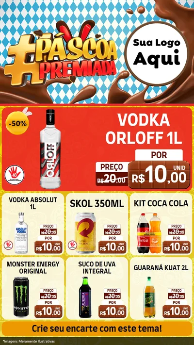 Modelo de Rede Social para Stories com o tema Páscoa Premiada para Distribuidora de bebidas