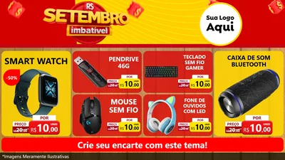 Modelo de TV para TV Horizontal com o tema Setembro Imbatível para Informática