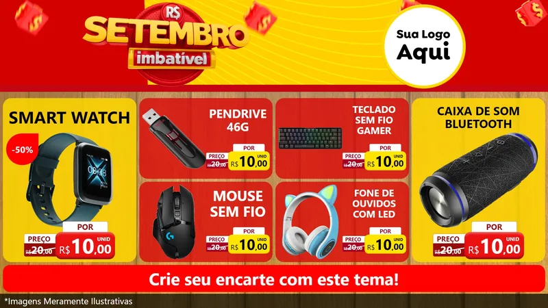 Modelo de TV para TV Horizontal com o tema Setembro Imbatível para Informática