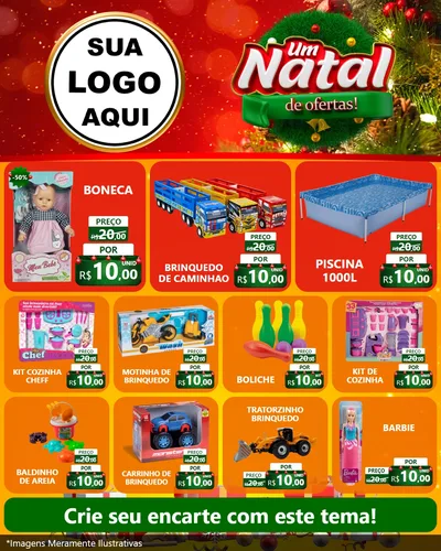 Modelo de Rede Social para Feed Instagram com o tema Um Natal de Ofertas para Brinquedos