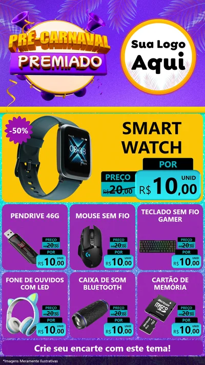Modelo de Rede Social para Stories com o tema Pré-Carnaval Premiado para Informática