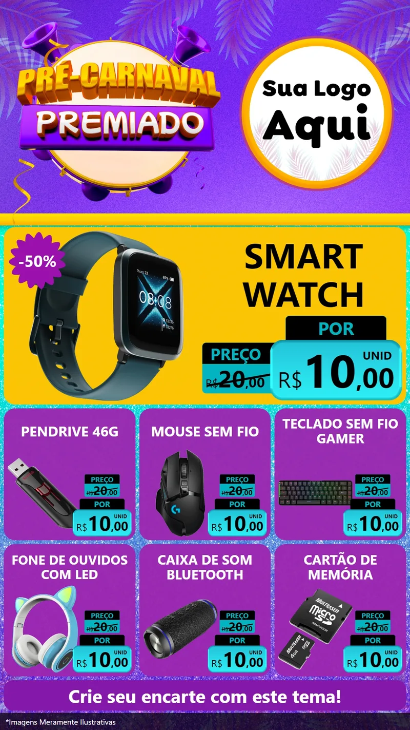 Modelo de Rede Social para Stories com o tema Pré-Carnaval Premiado para Informática
