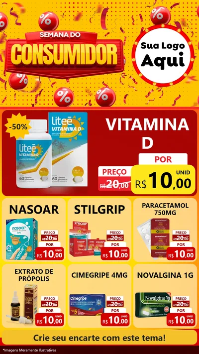 Modelo de Rede Social para Stories com o tema Semana do Consumidor para Farmácia