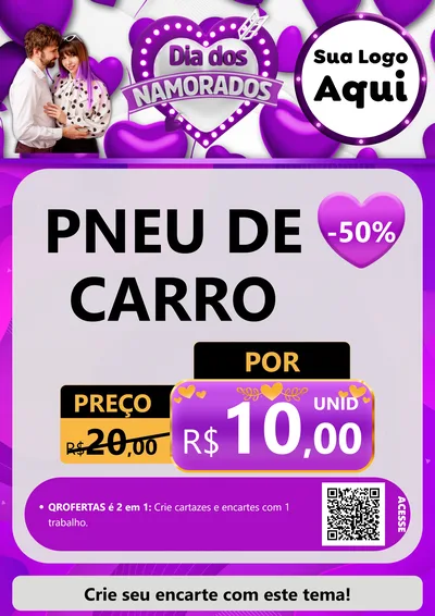 Modelo de Cartaz para Cartaz A4 Vertical com o tema Dia dos Namorados para Auto peças