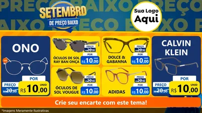 Modelo de TV para TV Horizontal com o tema Setembro De Preço Baixo para Óticas