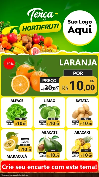 Modelo de Rede Social para Stories com o tema Terça hortifruti para Hortifrúti