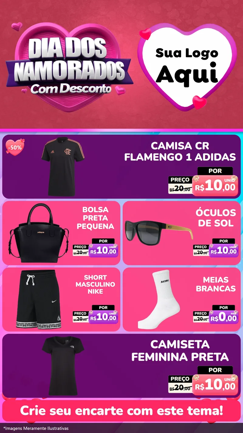 Modelo de TV para TV Vertical com o tema Dia Dos Namorados Com Desconto para Roupas e acessórios