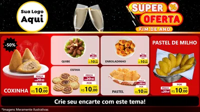 Modelo de TV para TV Horizontal com o tema Super Oferta Fim de Ano para Salgadaria