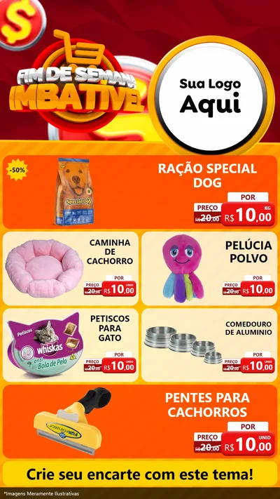 Modelo de TV para TV Vertical com o tema Fim de Semana Imbatível para Pet Shop