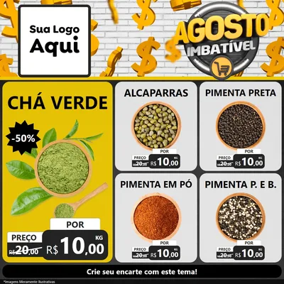 Modelo de Rede Social para Feed Facebook com o tema Agosto imbatível para Produtos Naturais