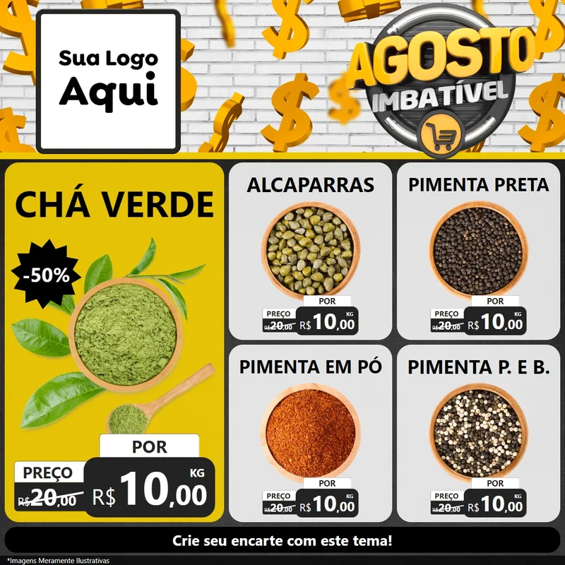 Modelo de Rede Social para Feed Facebook com o tema Agosto imbatível para Produtos Naturais