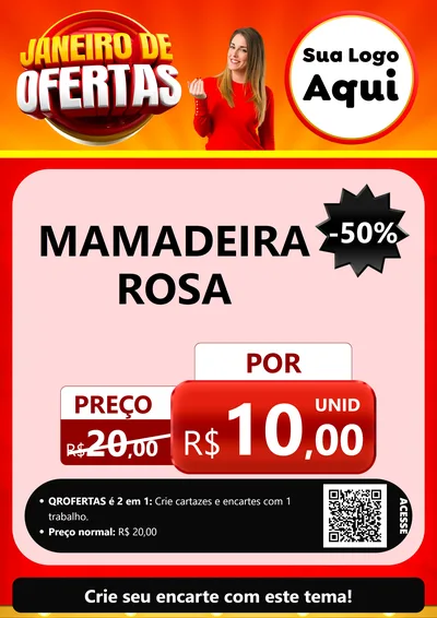 Modelo de Cartaz para Cartaz A4 Vertical com o tema Janeiro de Ofertas para Bebês