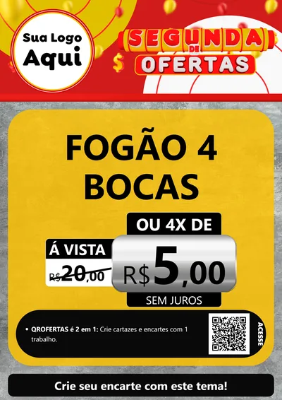 Modelo de Cartaz para Cartaz A4 Vertical com o tema Segunda de Ofertas para Móveis e Eletro