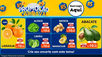 Modelo de TV para TV Horizontal com o tema Promoção de Carnaval para Hortifrúti