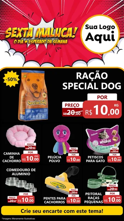 Modelo de Rede Social para Stories com o tema Sexta Maluca! para Pet Shop