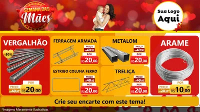 Modelo de TV para TV Horizontal com o tema Semana das Mães para Ferragens