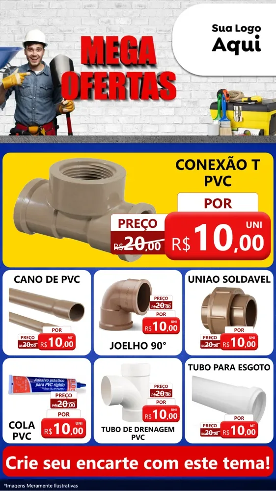 Modelo de Rede Social para Stories com o tema Material de Construção para Tubos e conexões