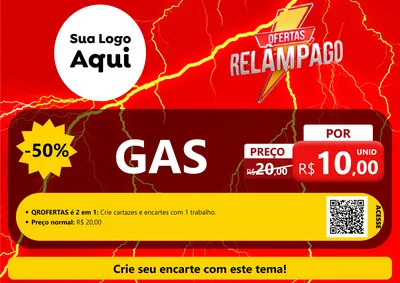 Modelo de Cartaz para Cartaz A4 Horizontal com o tema Ofertas Relâmpago para Água e gás