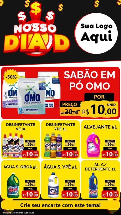 Modelo de Rede Social para Stories com o tema Nosso Dia D para Produtos de Limpeza