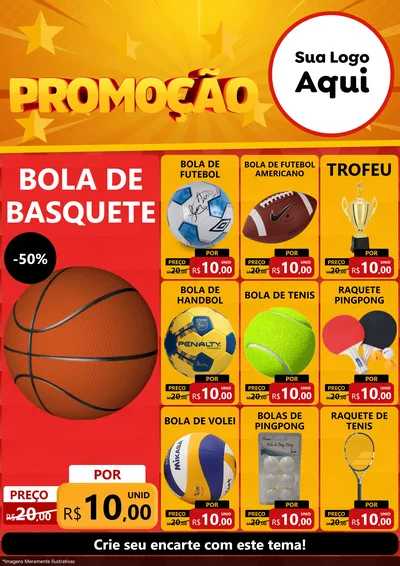 Modelo de Encarte para Encarte A4 Vertical com o tema Promoção para Artigos Esportivos