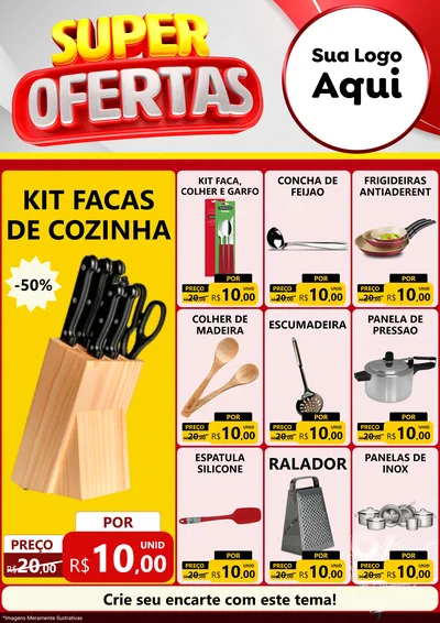 Modelo de Encarte para Encarte A4 Vertical com o tema Super Ofertas para Utilidades Domésticas