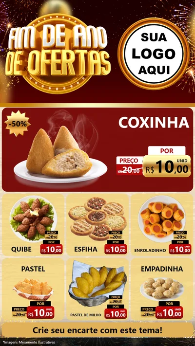 Modelo de Rede Social para Stories com o tema Fim de Ano de Ofertas para Salgadaria