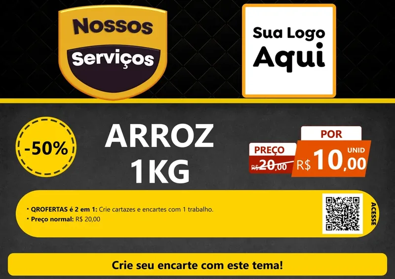 Modelo de Cartaz para Cartaz A4 Horizontal com o tema Nossos Serviços para Supermercado