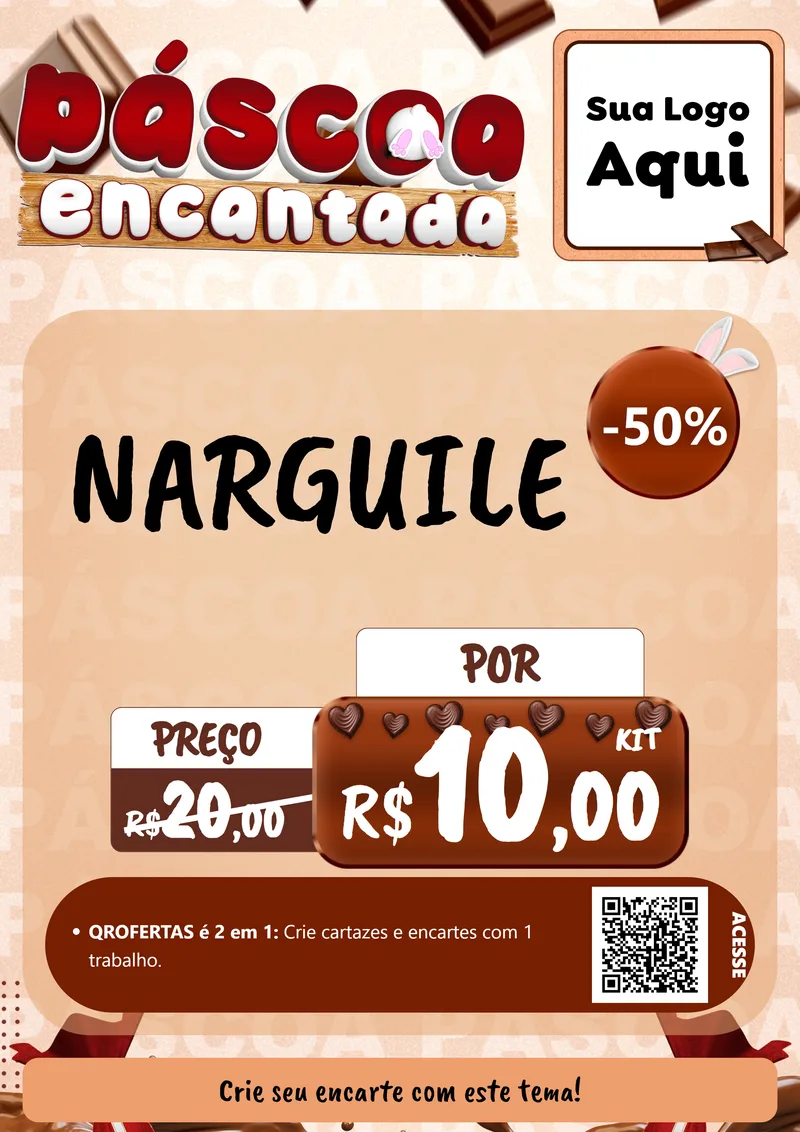 Modelo de Cartaz para Cartaz A4 Vertical com o tema Páscoa Encantada para Tabacaria