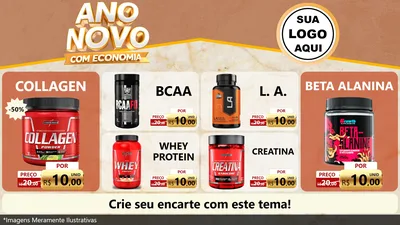 Modelo de TV para TV Horizontal com o tema Ano Novo Com Economia para Suplementos alimentares